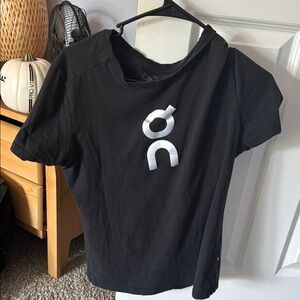On Running Black Graphic T-Shirt with White Logo